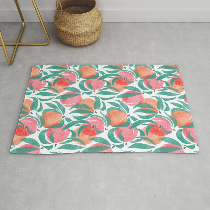 Peaches - peach pink and teal Rug Gallery Image 1