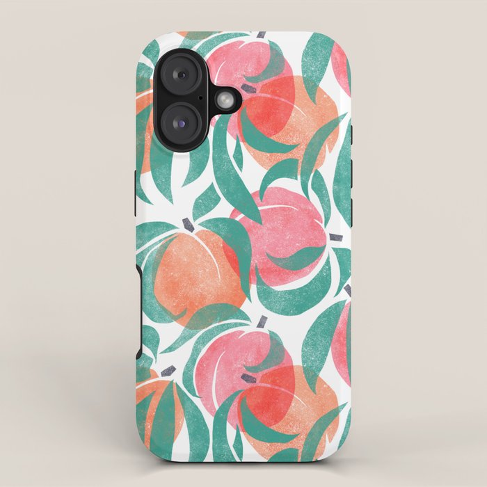 Peaches - peach pink and teal iPhone Case Gallery Image 1