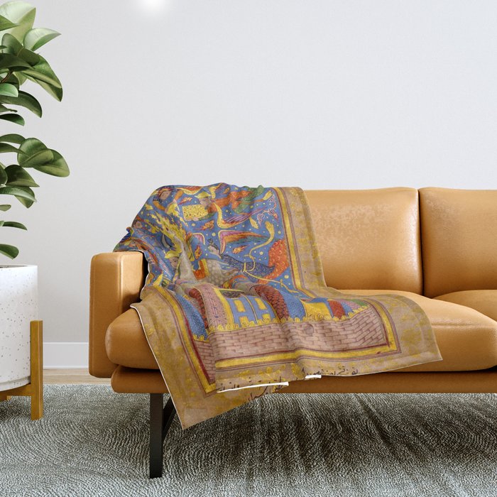 Miraj: The Night Journey  Islamic Antique Art  Throw Blanket Gallery Image 1