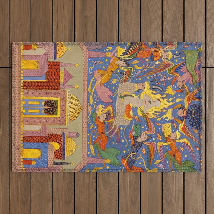 Miraj: The Night Journey  Islamic Antique Art  Outdoor Rug Gallery Image 1