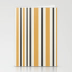Vertical Stripes Muted Gold and Charcoal Variable Retro Modern Stripe Pattern Stationery Card Gallery Image 2