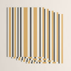 Vertical Stripes Muted Gold and Charcoal Variable Retro Modern Stripe Pattern Wrapping Paper Gallery Image 3