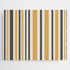 Vertical Stripes Muted Gold and Charcoal Variable Retro Modern Stripe Pattern Jigsaw Puzzle Gallery Image 1
