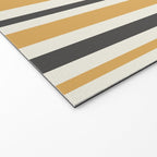 Vertical Stripes Muted Gold and Charcoal Variable Retro Modern Stripe Pattern Welcome Mat Gallery Image 2
