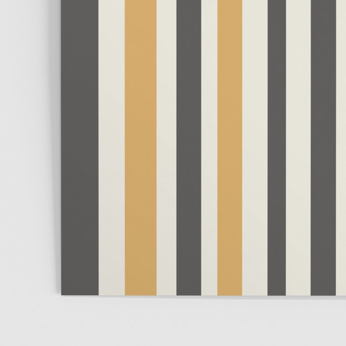 Vertical Stripes Muted Gold and Charcoal Variable Retro Modern Stripe Pattern Poster Gallery Image 3