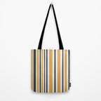 Vertical Stripes Muted Gold and Charcoal Variable Retro Modern Stripe Pattern Tote Bag Gallery Image 2