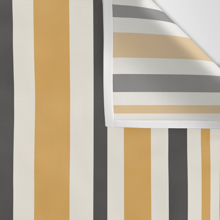 Vertical Stripes Muted Gold and Charcoal Variable Retro Modern Stripe Pattern Wall Tapestry Gallery Image 3