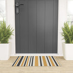 Vertical Stripes Muted Gold and Charcoal Variable Retro Modern Stripe Pattern Welcome Mat Gallery Image 3