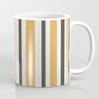 Vertical Stripes Muted Gold and Charcoal Variable Retro Modern Stripe Pattern Coffee Mug Gallery Image 1