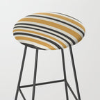 Vertical Stripes Muted Gold and Charcoal Variable Retro Modern Stripe Pattern Stool Gallery Image 2