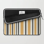 Vertical Stripes Muted Gold and Charcoal Variable Retro Modern Stripe Pattern Laptop Sleeve Gallery Image 2