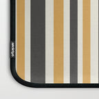 Vertical Stripes Muted Gold and Charcoal Variable Retro Modern Stripe Pattern Laptop Sleeve Gallery Image 3