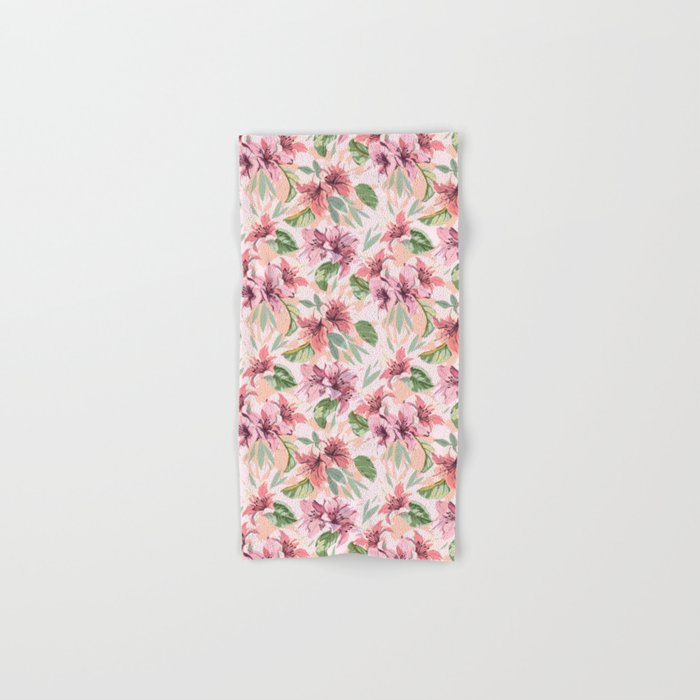 Pastel pink tropical bloom A Bath Towel Gallery Image 1
