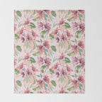 Pastel pink tropical bloom A Throw Blanket Gallery Image 2