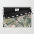 Bali  Pink Jungle Watercolour Palm and Monstera Leaves  Laptop Sleeve Gallery Image 2