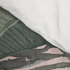 Bali  Pink Jungle Watercolour Palm and Monstera Leaves  Comforter Gallery Image 4