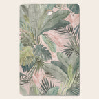 Bali  Pink Jungle Watercolour Palm and Monstera Leaves  Cutting Board Gallery Image 1