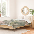 Bali  Pink Jungle Watercolour Palm and Monstera Leaves  Duvet Cover Gallery Image 2