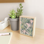 Bali  Pink Jungle Watercolour Palm and Monstera Leaves  Mini Art Print Gallery Image 2