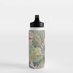 Bali  Pink Jungle Watercolour Palm and Monstera Leaves  Water Bottle Gallery Image 3