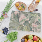 Bali  Pink Jungle Watercolour Palm and Monstera Leaves  Cutting Board Gallery Image 2