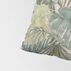 Bali  Pink Jungle Watercolour Palm and Monstera Leaves  Pillow Sham Gallery Image 4