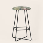 Bali  Pink Jungle Watercolour Palm and Monstera Leaves  Stool Gallery Image 1