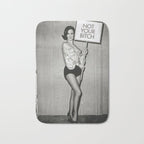 Not Your Bitch, Black and White Vintage Art Bath Mat Gallery Image 1
