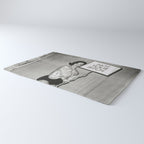Not Your Bitch, Black and White Vintage Art Rug Gallery Image 3