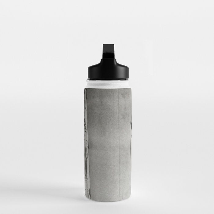 Not Your Bitch, Black and White Vintage Art Water Bottle Gallery Image 3