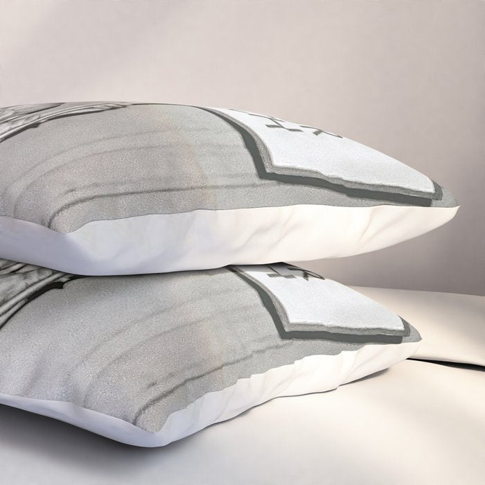 Not Your Bitch, Black and White Vintage Art Pillow Sham Gallery Image 3