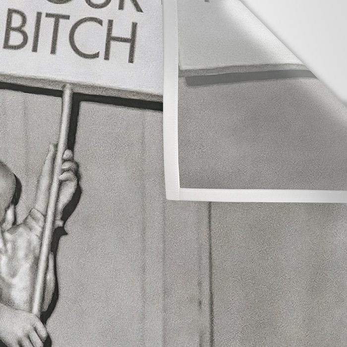 Not Your Bitch, Black and White Vintage Art Wall Tapestry Gallery Image 3