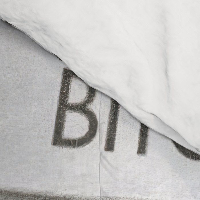 Not Your Bitch, Black and White Vintage Art Comforter Gallery Image 4