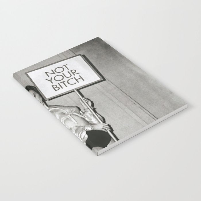Not Your Bitch, Black and White Vintage Art Notebook Gallery Image 2