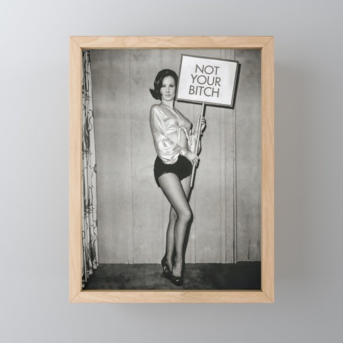 Not Your Bitch, Black and White Vintage Art Mini Art Print Gallery Image 1