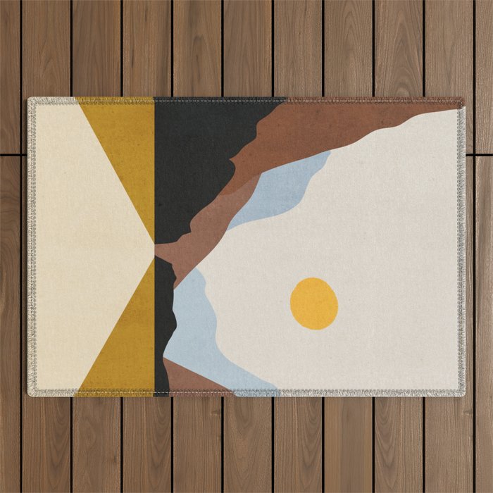 Minimal Art Landscape 9 Outdoor Rug Gallery Image 1