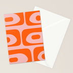 Mid Century Modern Piquet Minimalist Retro Abstract Pattern in Contemporary Orange and Pink Stationery Card Gallery Image 2