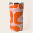 Mid Century Modern Piquet Minimalist Retro Abstract Pattern in Contemporary Orange and Pink Travel Mug Gallery Image 1
