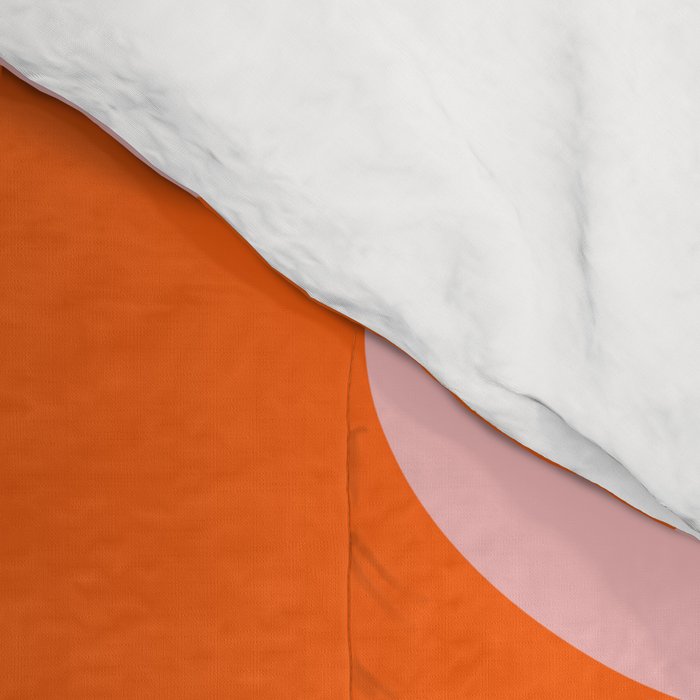 Mid Century Modern Piquet Minimalist Retro Abstract Pattern in Contemporary Orange and Pink Comforter Gallery Image 4