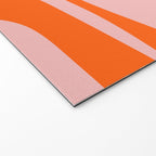 Mid Century Modern Piquet Minimalist Retro Abstract Pattern in Contemporary Orange and Pink Welcome Mat Gallery Image 2