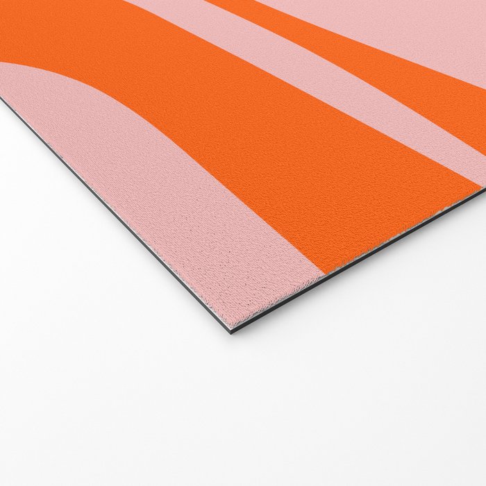 Mid Century Modern Piquet Minimalist Retro Abstract Pattern in Contemporary Orange and Pink Welcome Mat Gallery Image 2