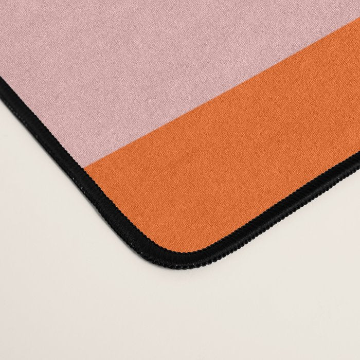 Mid Century Modern Piquet Minimalist Retro Abstract Pattern in Contemporary Orange and Pink Desk Mat Gallery Image 4