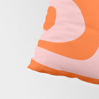 Mid Century Modern Piquet Minimalist Retro Abstract Pattern in Contemporary Orange and Pink Pillow Sham Gallery Image 4