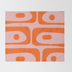 Mid Century Modern Piquet Minimalist Retro Abstract Pattern in Contemporary Orange and Pink Throw Blanket Gallery Image 2