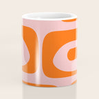 Mid Century Modern Piquet Minimalist Retro Abstract Pattern in Contemporary Orange and Pink Coffee Mug Gallery Image 4