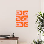 Mid Century Modern Piquet Minimalist Retro Abstract Pattern in Contemporary Orange and Pink Poster Gallery Image 2