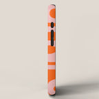 Mid Century Modern Piquet Minimalist Retro Abstract Pattern in Contemporary Orange and Pink iPhone Case Gallery Image 2