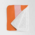 Mid Century Modern Piquet Minimalist Retro Abstract Pattern in Contemporary Orange and Pink Throw Blanket Gallery Image 3