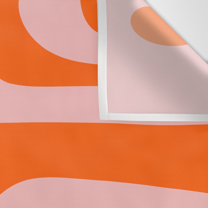 Mid Century Modern Piquet Minimalist Retro Abstract Pattern in Contemporary Orange and Pink Wall Tapestry Gallery Image 3