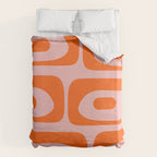 Mid Century Modern Piquet Minimalist Retro Abstract Pattern in Contemporary Orange and Pink Duvet Cover Gallery Image 6